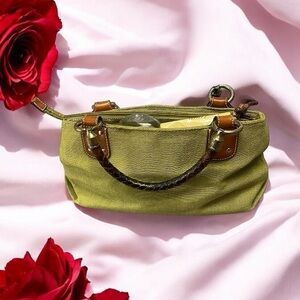 Fossil Green Shoulder Bag with Cylindrical Shape and Metallic Hardware host pick